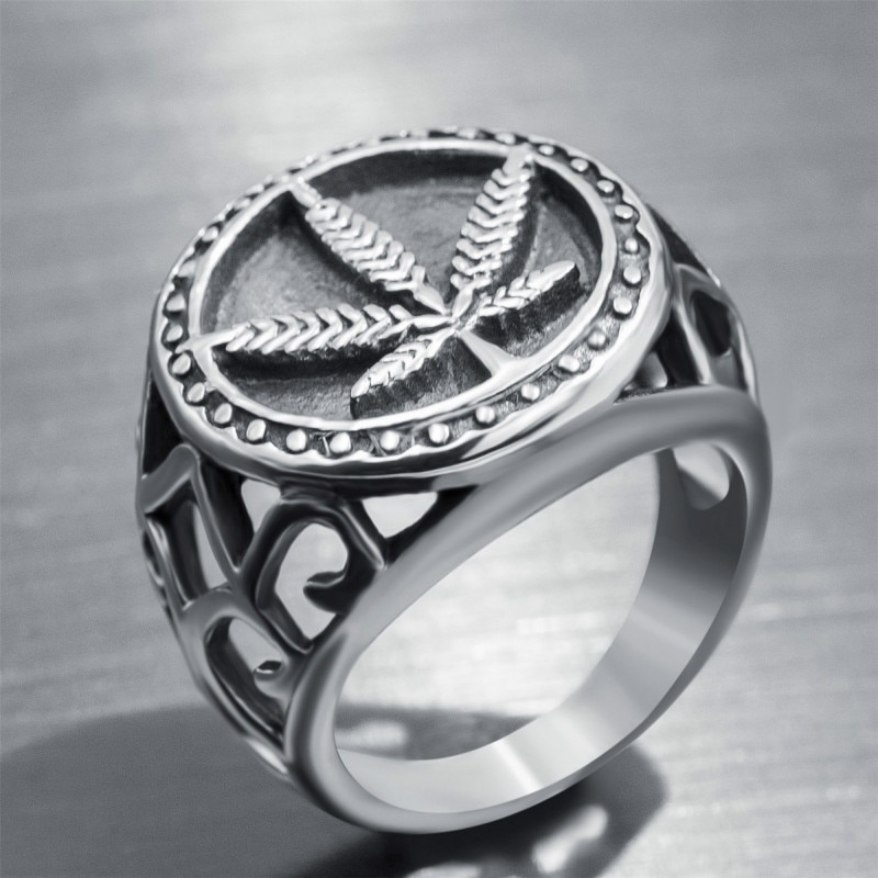Chuhan aço inoxidável folha de bordo anel masculino personalidade do punk maré anel masculino anéis de casamento banda