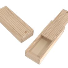 Caja plumier madera. En pino macizo. En crudo, para pintar. Para decoración y manualidades.