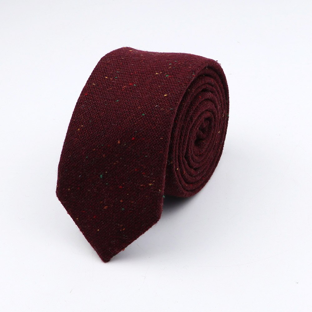 Corbata de lana de Cachemira gruesa para caballero, corbata de Color sólido de 7CM, estilo europeo Formal para de boda, ropa de , rojo, marrón, verde, gris: 18