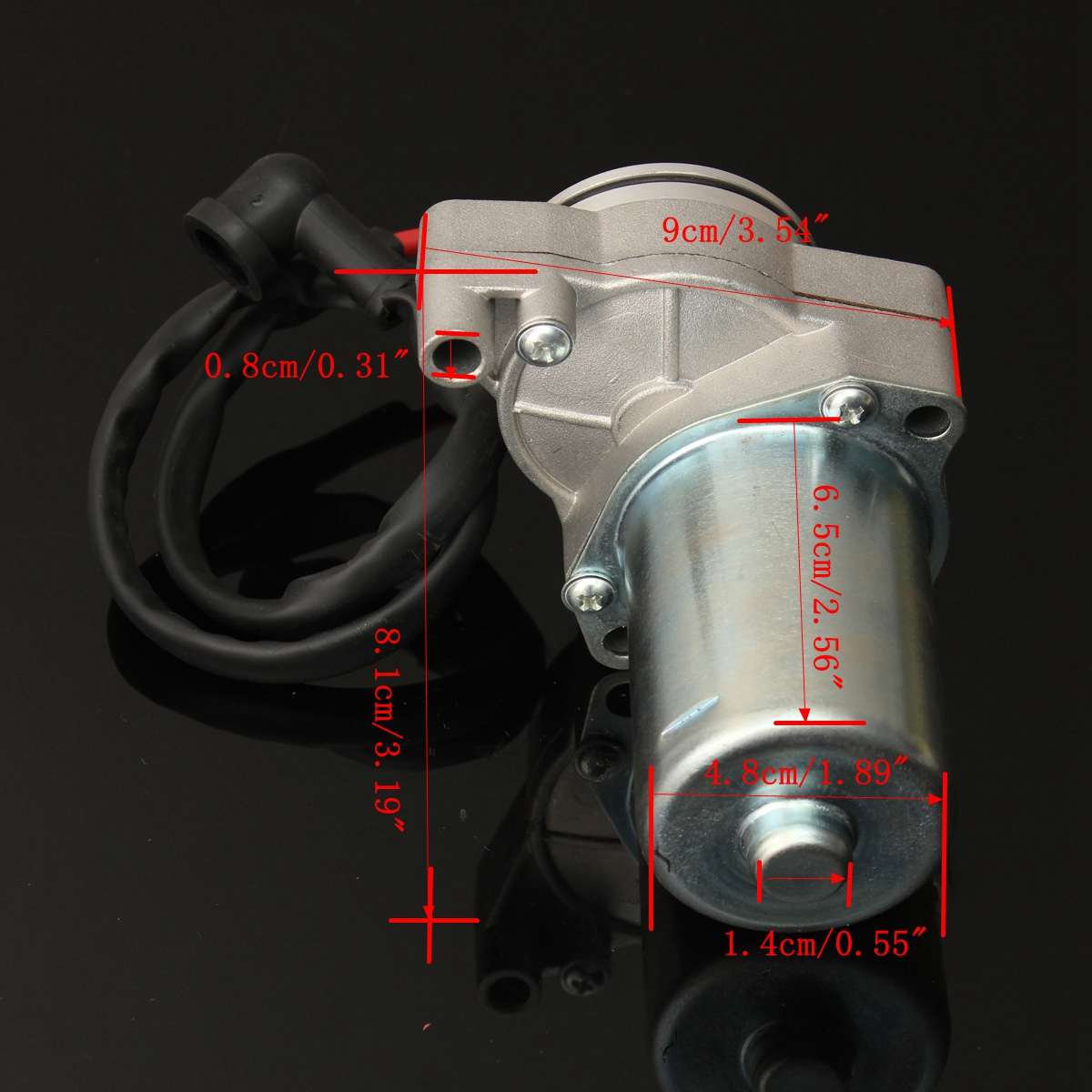 12 Teeth 3 Bolt Electric Starter Motor For 90cc 110cc 125cc 4-Stroke Electric Start Engine Motorcycle Bikes ATV Quad Go kart