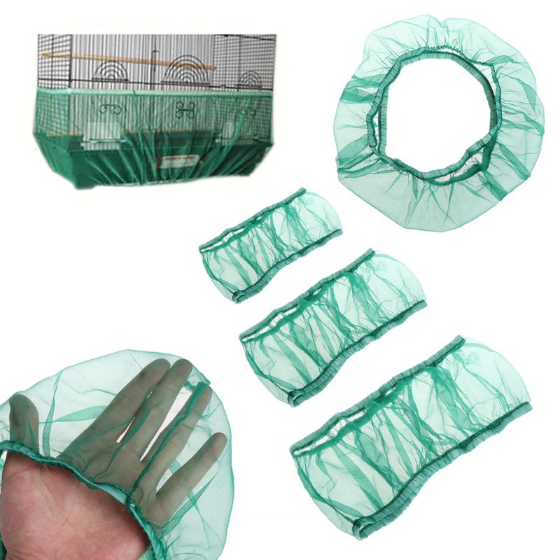 Nylon Mesh Bird Cage Cover Breathable Airy Shell Skirt Net Seed Catcher Bird Cage Accessories Parrot Bird Cage Net S/M/L