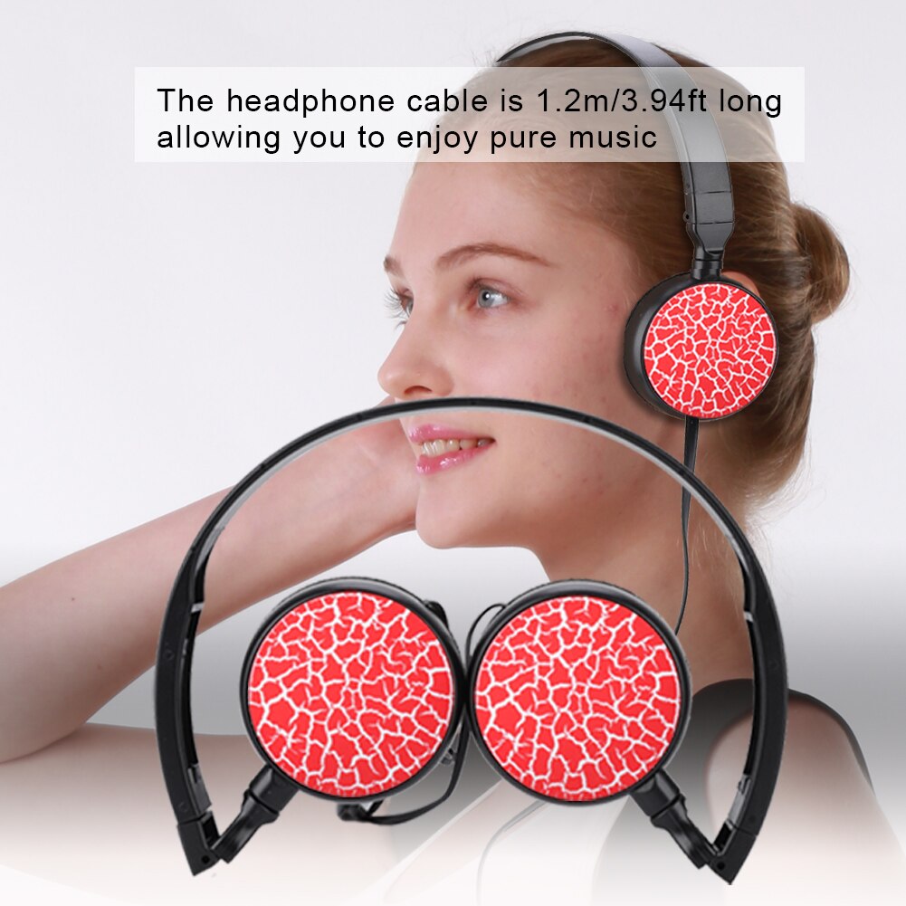 Puseky Portable Wired Headphones 3D Stereo Foldable Headset Audio Mp3 Adjustable Earphones for Music