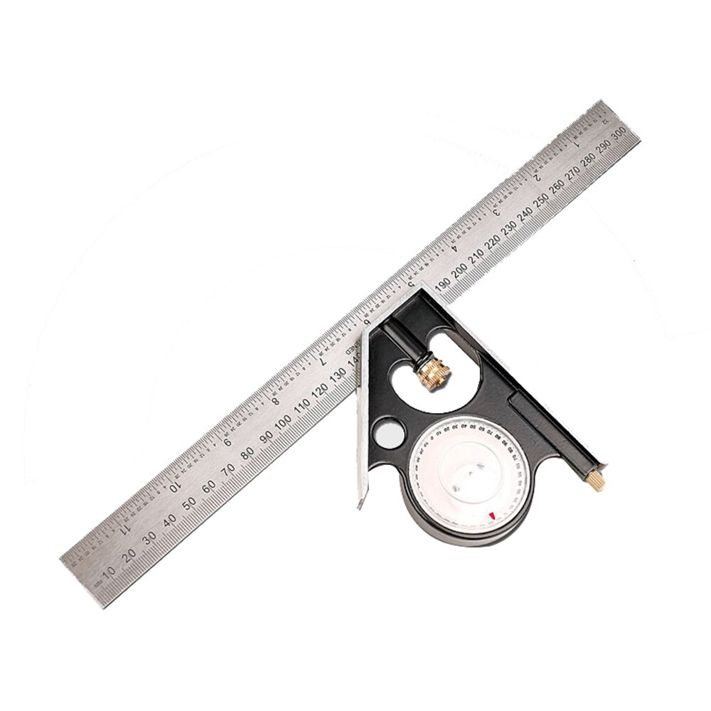 Multifunctional Angle Ruler Adjustable Combination Square Woodworking Ruler 12 Inch 300mm With Bubble Level Gauge Measuring Tool: Pointer ruler