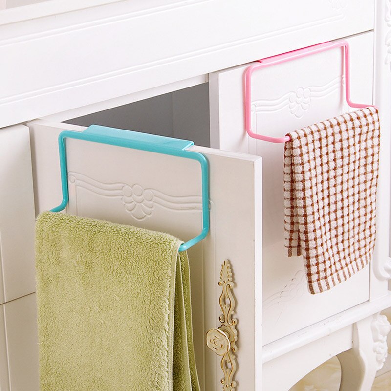 Portable Towel Rack Plastic Hanging Holder 1Pcs Home Storage Organizer Kitchen Accessories Cupboard Cabinet Door Back