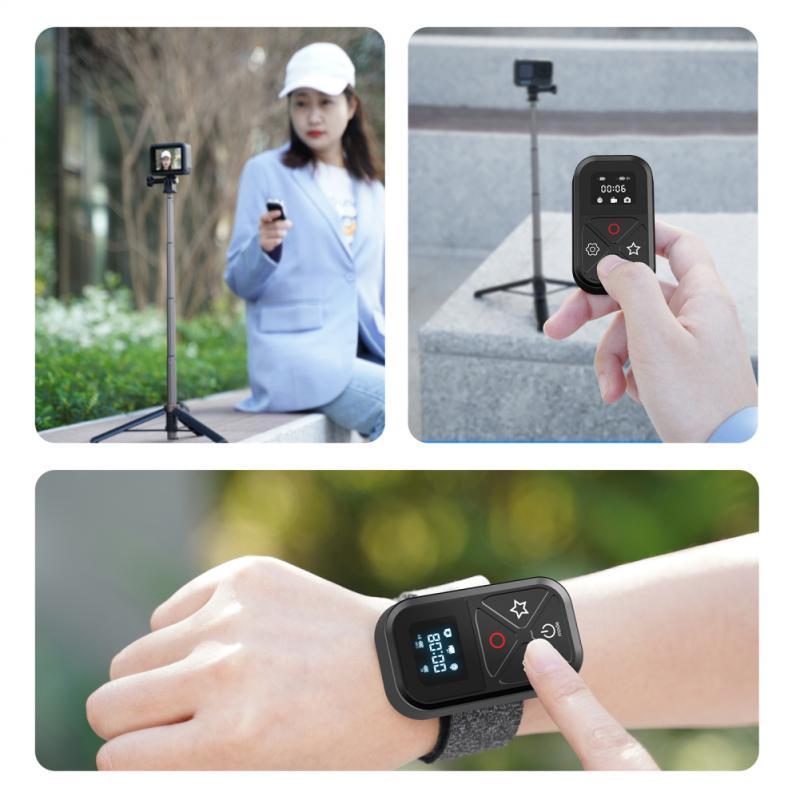 TELESIN-mando a distancia T10 para GoPro Hero 10, 9, 8 Session, 80M, Wifi, Bluetooth, pantalla, juego de teclas de acceso rápido