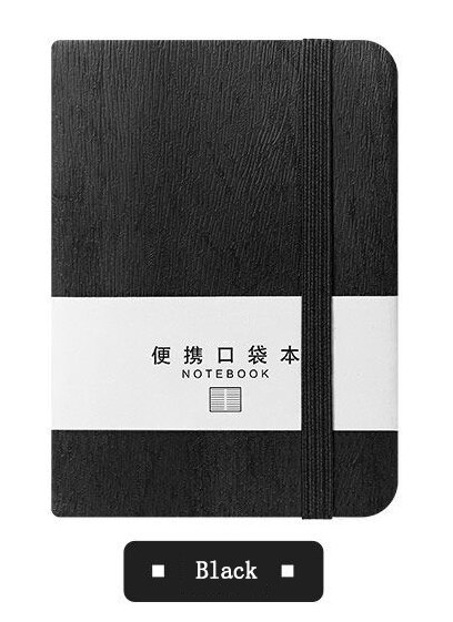 A6/A7 Pocket Notebook Portable diary Notepad Journals notebook agenda 2022 planner записная книжка office school supplies: Black / A7