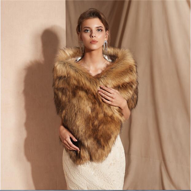 JaneVini Elegante Braut Bolero Faux Pelz wickelt und Schals Winter warm Frauen Hochzeit Kap Mantel für Abend Party Zubehör: Ursprünglich Titel