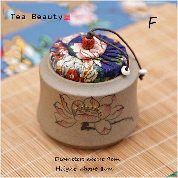 WIZAMONY Top Grade Wooden Plug Chinese Ceramics Eco-Friendly Tea Caddy Canister Porcelain Jar box Chinese style: F