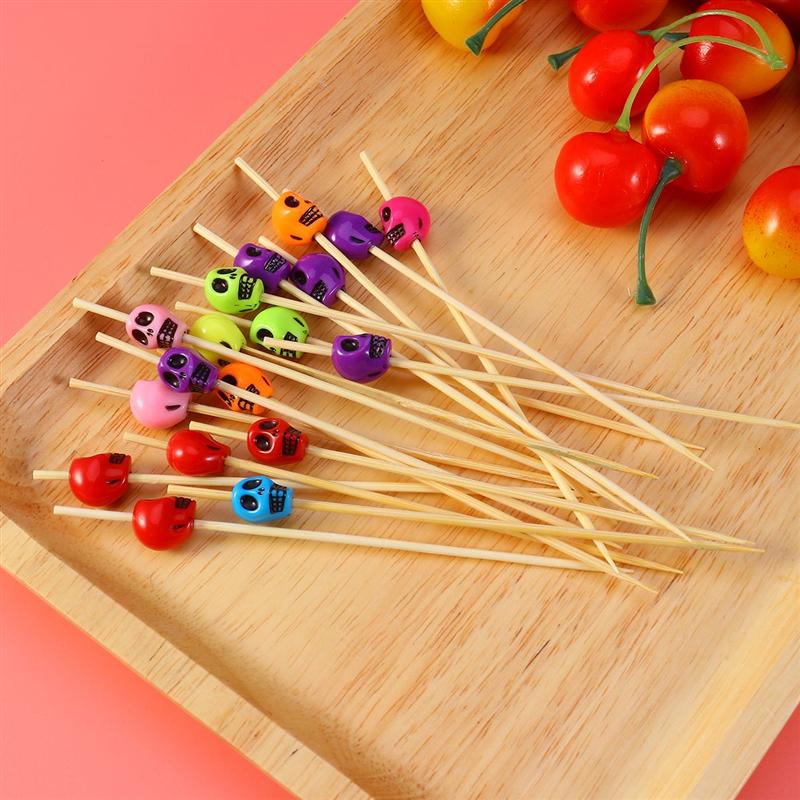 100 stuks Wegwerp Handgemaakte Cocktail Picks Creatieve Bamboe Voorgerecht Picks Houten Fruit Picks Decor Feestartikelen Picks