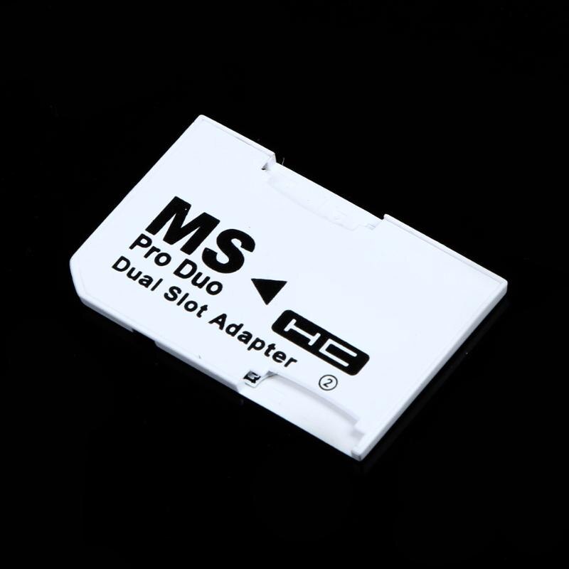 Memory Card Adapter 2 microSD/micro SDHC Cards Adapter Micro SD TF to Memory Stick MS Pro Duo for PSP Card White