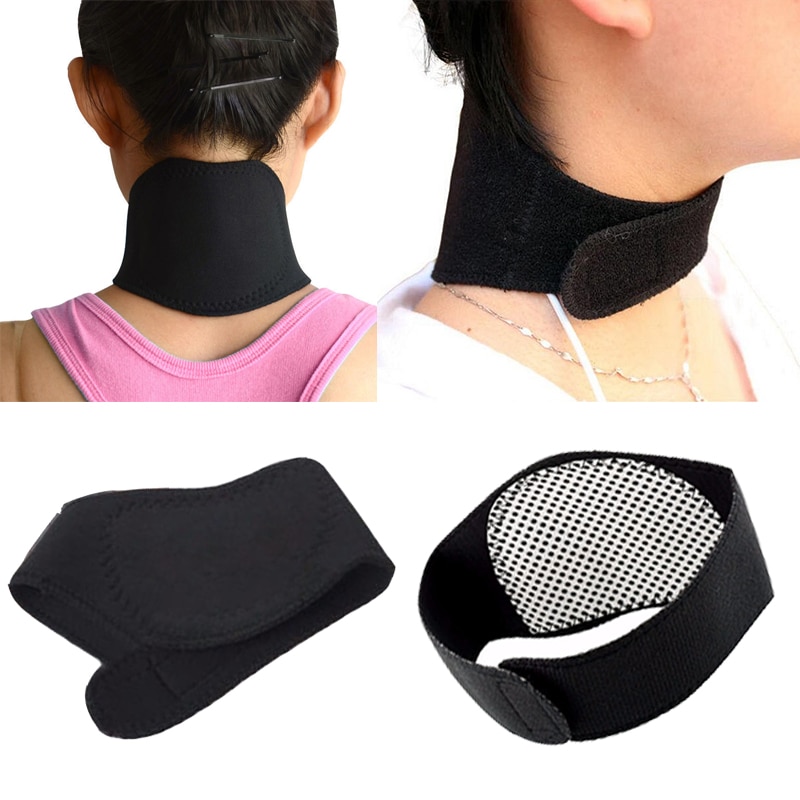 1 Pc selbst-heizung Turmalin Nacken Magnetische Therapie Unterstützung Turmalin Gürtel wickeln befestigen Schmerzen Linderung Halswirbel Schutz