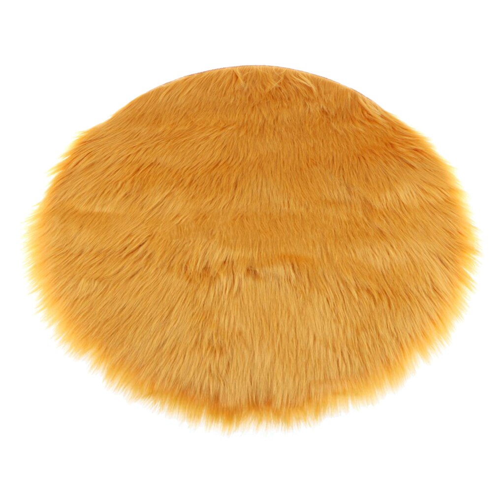 Luxe Faux Fur Schapenvacht Tapijt, Ronde Met Dikke Stapel, Machine Wasbaar, Soft & Stijlvolle Home Decor: YELLOW