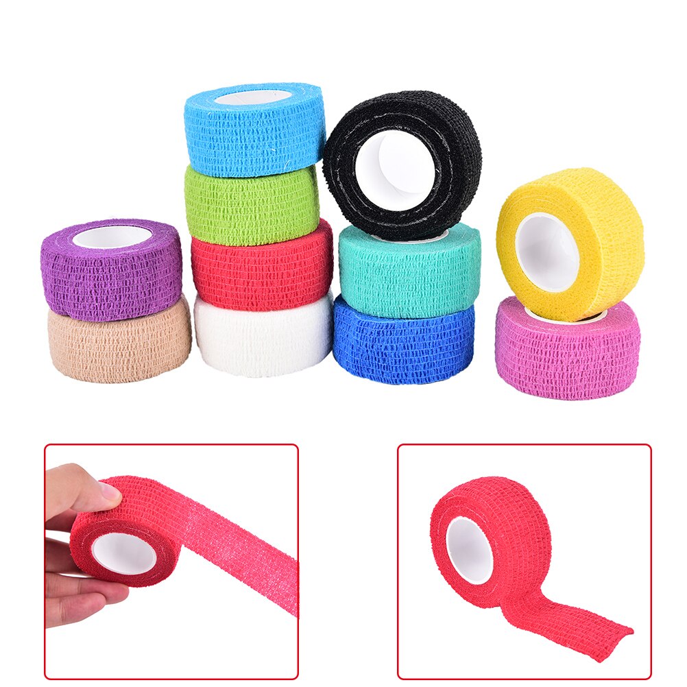 1Roll Cotton Blend Elastic Self Adhesive Adherent Cohesive Wrap Finger Bandage Tender Tape Self Adhering Stick Bandage