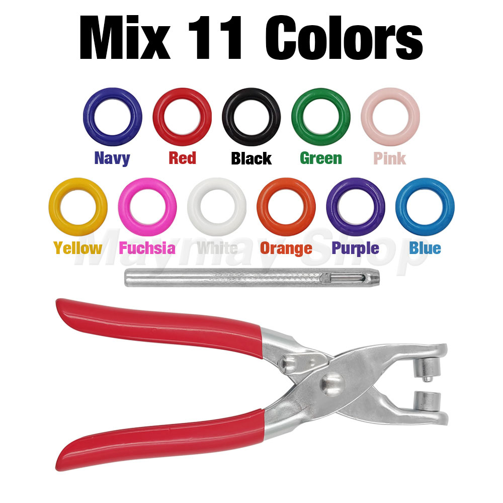 200 Sets Metal Eyelet Grommet Eyelet With Install Plier Set Eyelets Grommet Tool For DIY Leathercraft Shoes Belt Cap Bag Clothes: Other