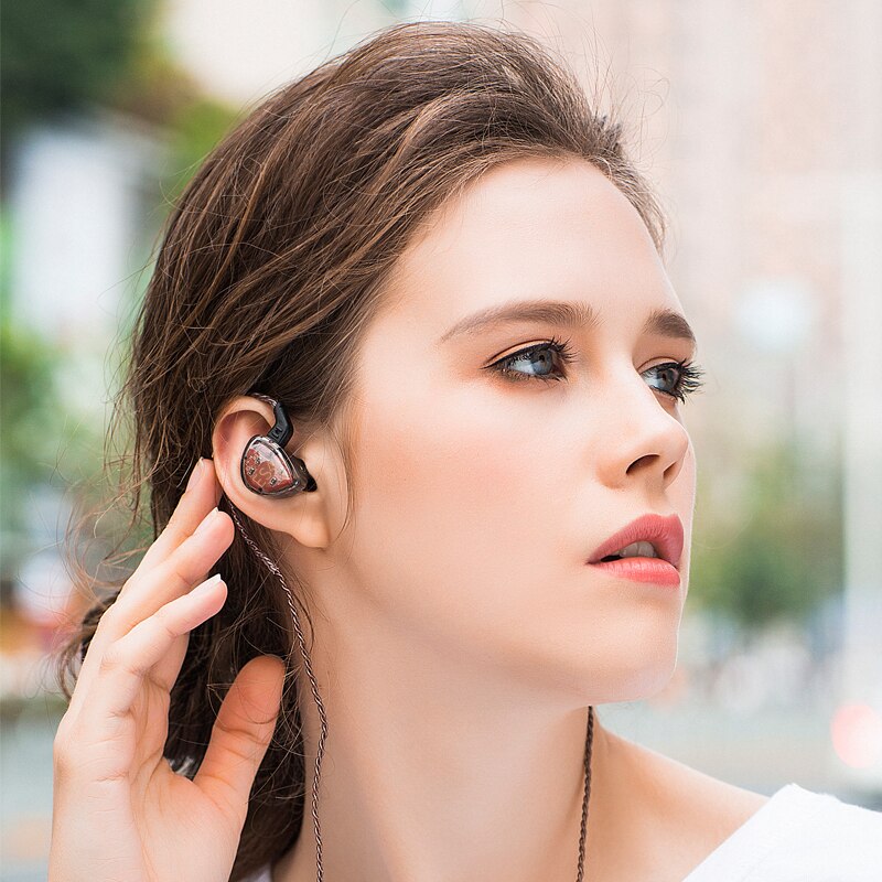 Kz  es4 in ohrhörer-monitor-headset mit dynamischen und armatur-treibern, hifi-bass, geräuschunterdrückung und ohrbügeln
