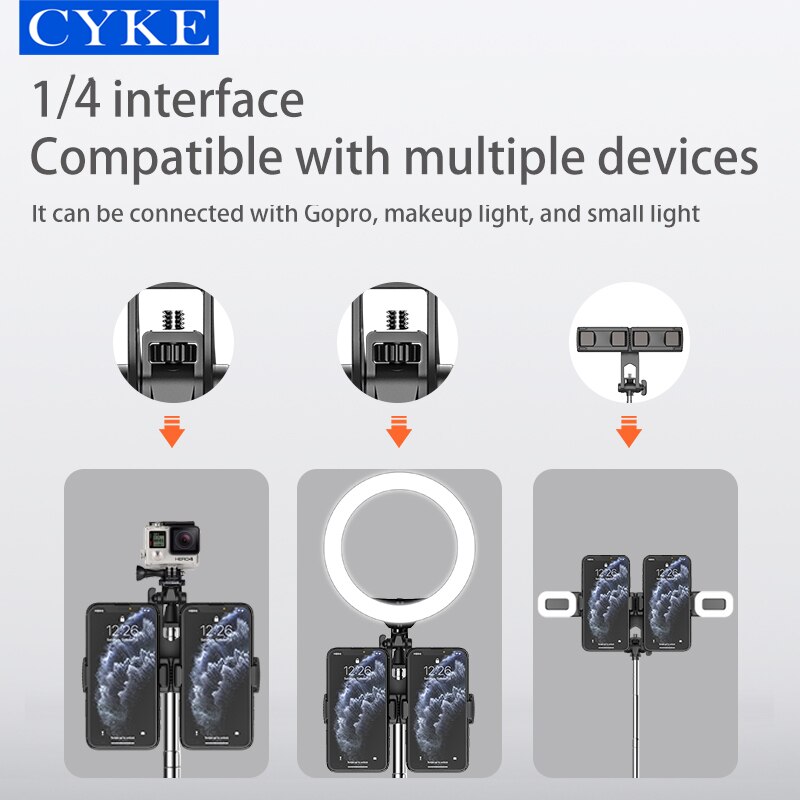 CYKE A31/A32 160CM Mini trípode/palo Selfie, rotación de 360 de cardán portátil selfi palo Selfie monópodo para el teléfono inteligente de la tableta