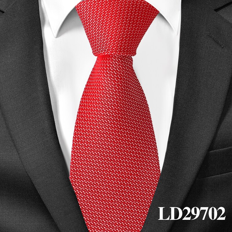 Silke hals slips til mænd jacquard mænd slips til bryllup forretning 8 cm brede plaid slips klassiske dragter hals slips: Ld29702
