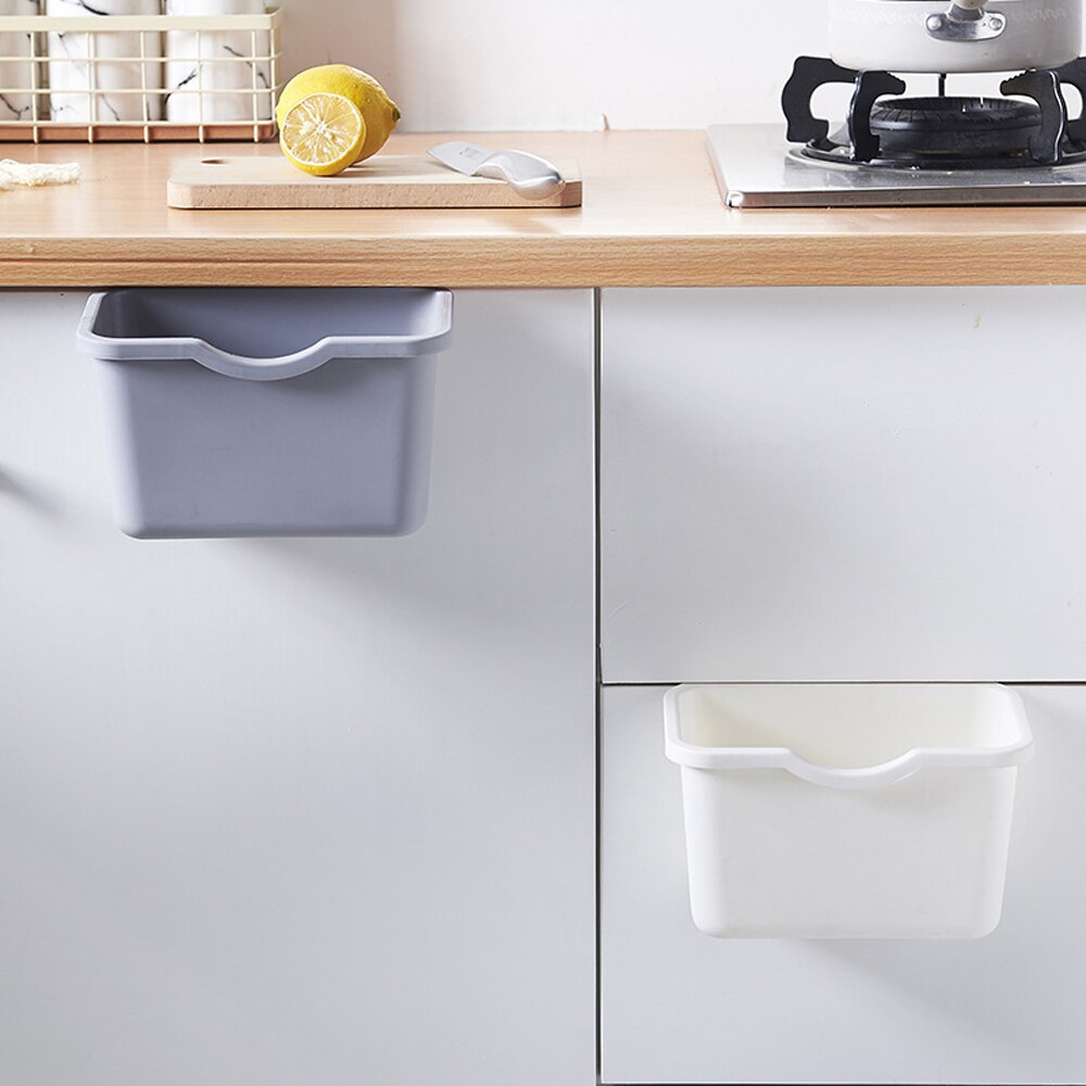 Plast søppel oppbevaringsboks dør bak søppelbokser vanntette søppelbøtte stasjonær søppelcontainer arrangør kjøkkenutstyr