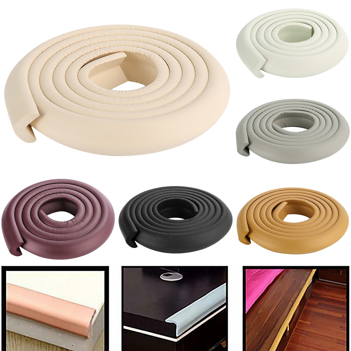 2M Baby Veiligheid Edge Corner Protector Muur Hoek Bureau Tafel Edge Guards Kinderen Bescherming Beveiliging Tape Baby Bescherming