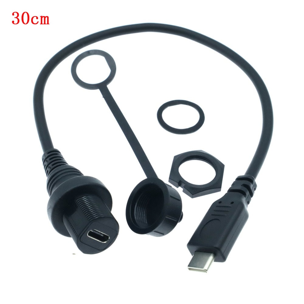 USB-C IP67 Wasserdichte Kabel USB typ-c 3,1 IP 67 Männlich zu Weiblich Tafel montieren Wasser nachweisen Stecker Erweiterung kabel 30cm