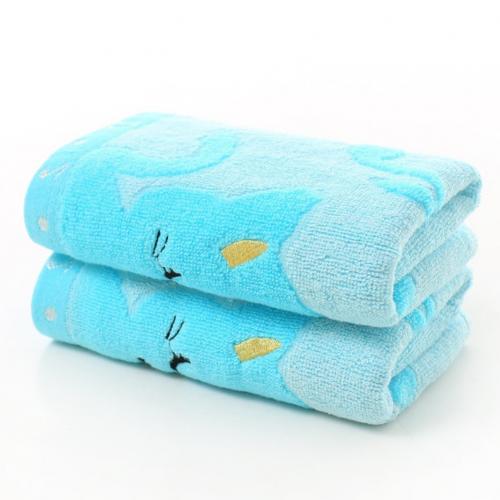 Cartoo søde katte musiknote barn blødt håndklæde vandabsorberende til hjemmet badning brusebad hurtigtørrende mikrofiber vandabsorption: Blå