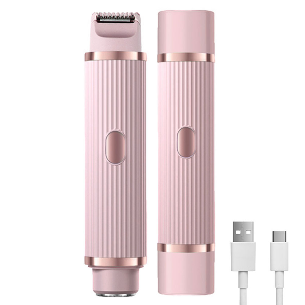 2in1 Electric Razors for Women Bikini Trimmer Facial Mustache Shavers for Ladies Body Underarms Legs Portable Painless Epilator: Orange
