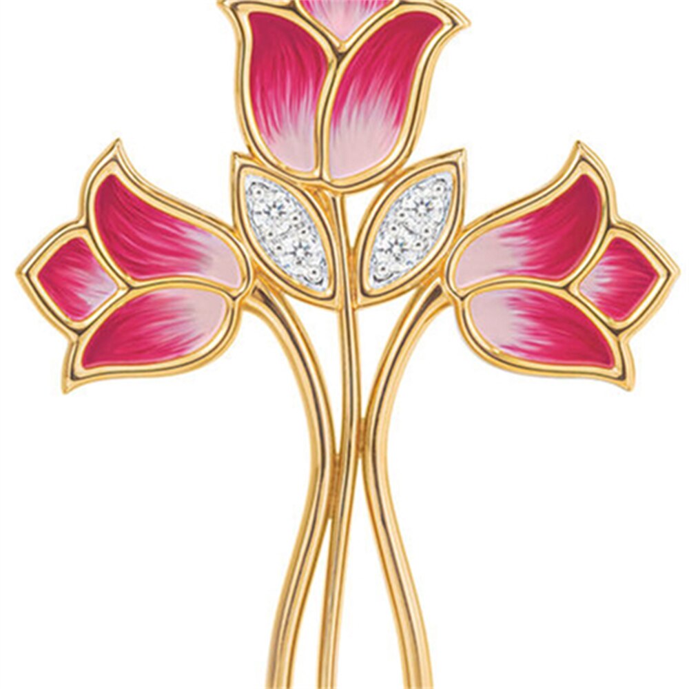 Exquis Tulipe Croix Pendentif Collier Romantique Femmes Collier Croix Collier Parti Collier Bijoux Religieux Prière Bénédiction Collier Collier Pour les femmes Anniversaire