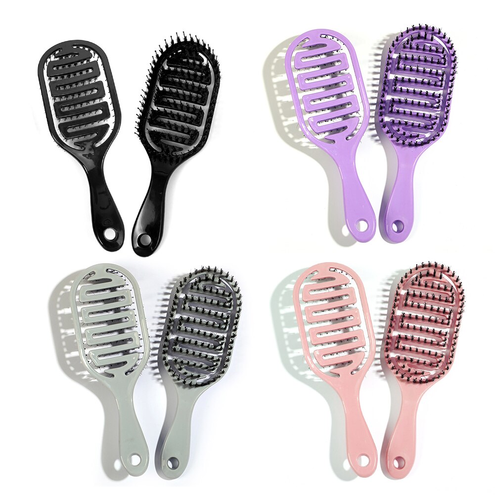 Haar Borstel Voor Schoonheid Hoofdhuid Massage Haarborstel Kam Ovale Anti-Statische Paddle Kam Hair Styling Tool Varkenshaar Nylon haar Borstel