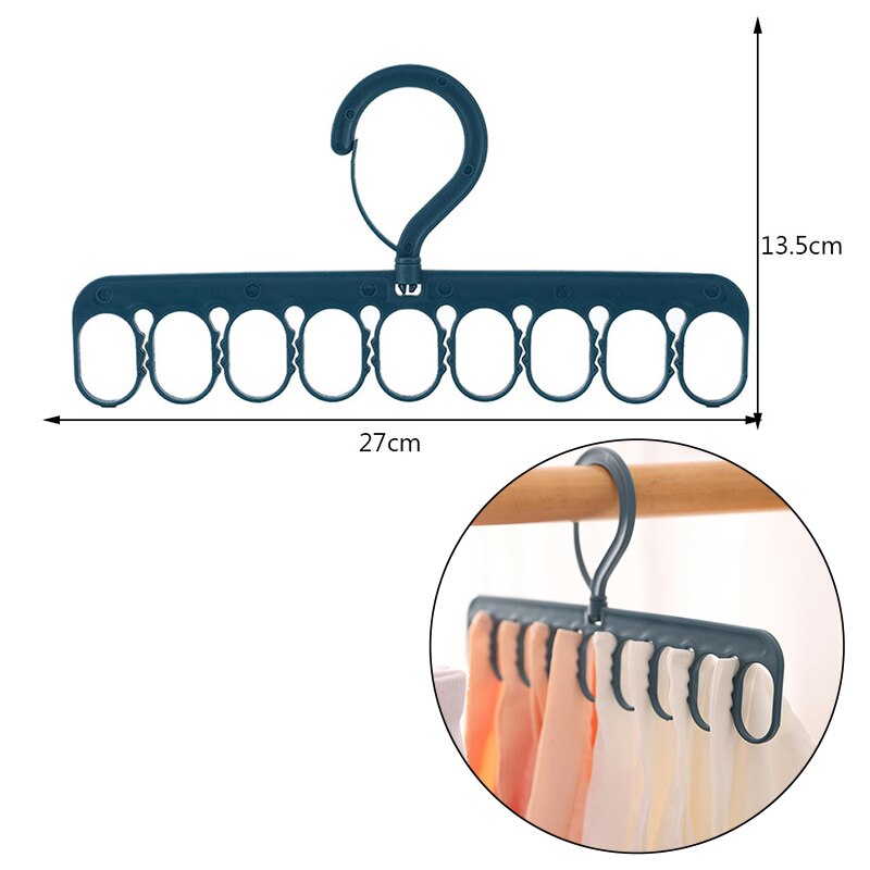 Indoor 8 Holes Clothes Window Hanger Frame Drying Rack Balcony Laundry Hanging for Home Practical Organizers Laundry Dryer: B Blue