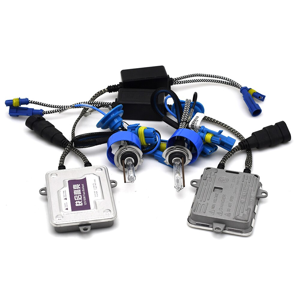 2,5 pulgadas 55W bixenon lente del proyector xenon hid kit de montaje de coche kit bombilla modificar para H1 H4 H7 xenon modelo coche ac balastro bombilla