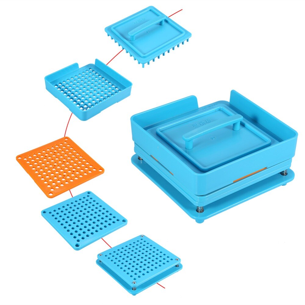 2Types 100Holes Blue Capsule Maker Powder Filler Plate Plastic Filling Manual Machine Tool With Handle