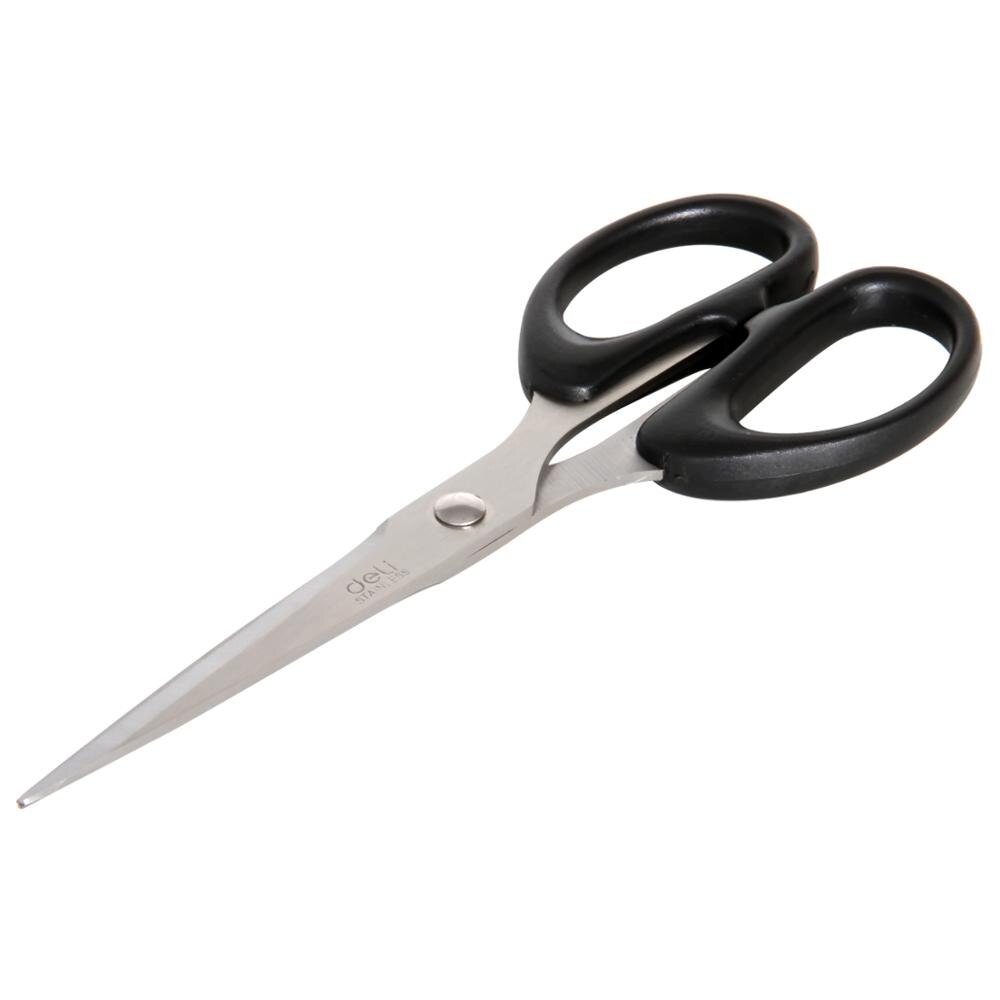 Deli Stainless Steel Scissors Office School Supply Stationery Home Paper Cutter Knife Business Tailor Scissor Cutting Tool: Black