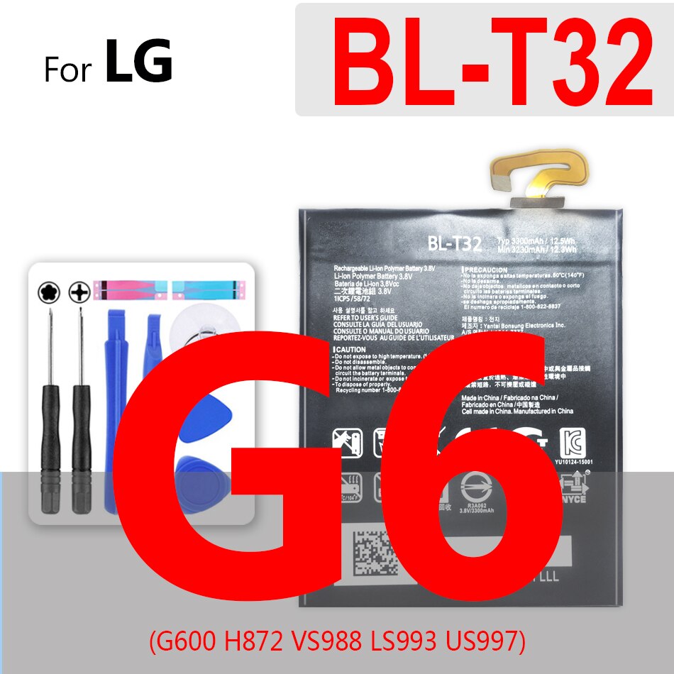 Bateria BL-42D1F para lg g5 g6 g7 g8 thinq/g2 g3 g4 mini g3s g3c g4s g4c h850 h820 h820 h831 h8468 h860 h860 ls992 us992: BL-T32