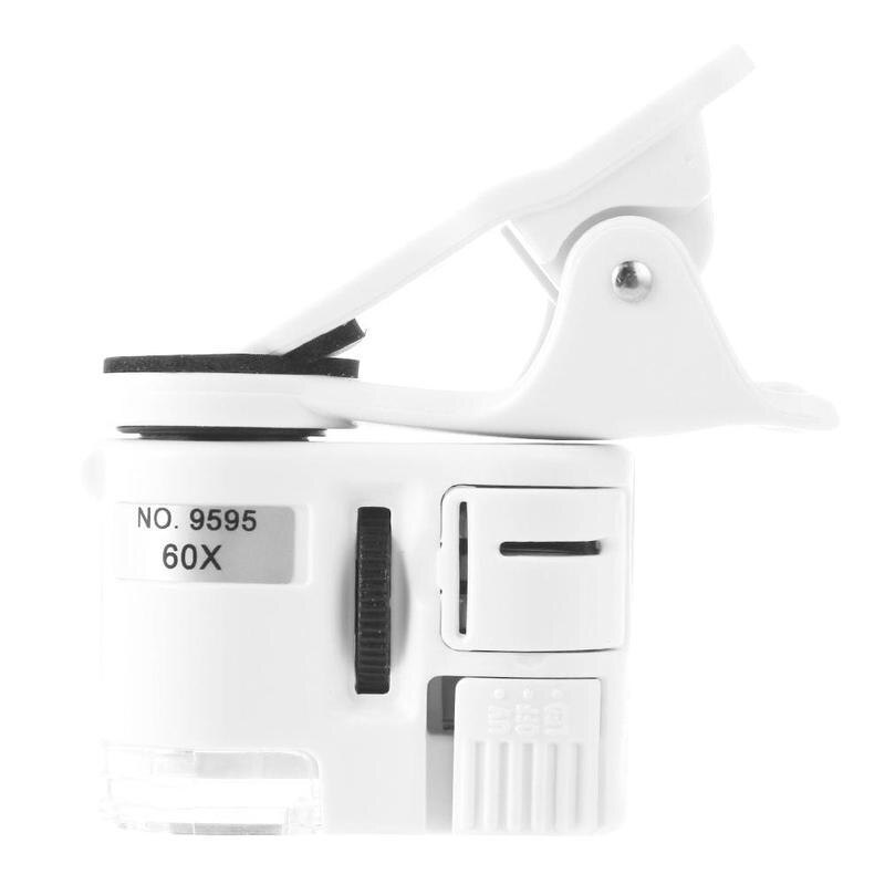 60x Cell Phone Clip Microscope Portable Magnifying Glass Mobile Times Mini Clip HD Universal Phone Microscope: Default Title