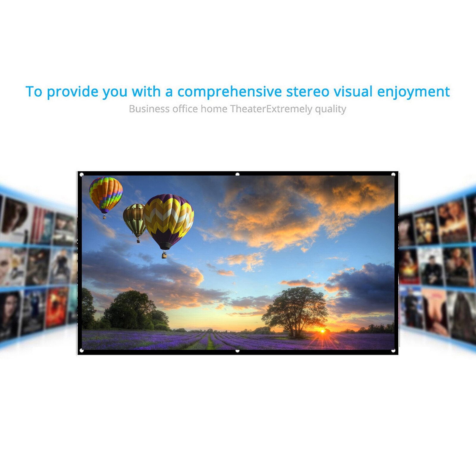 Projector Screen Portable HD Projection Screen Foldable Wall Mounted for Home Theater Office Movies Indoors Outdoor
