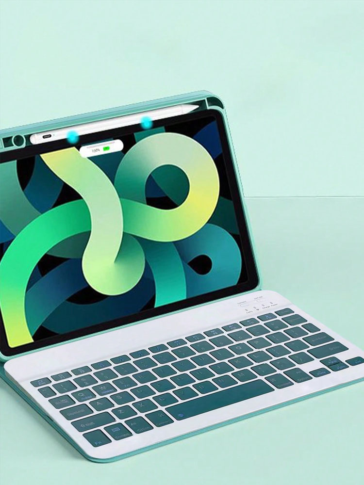 Draadloos toetsenbord, 10 inch slank, oplaadbaar stil, draadloos toetsenbord voor tablet/laptop, iPad mini-toetsenbord