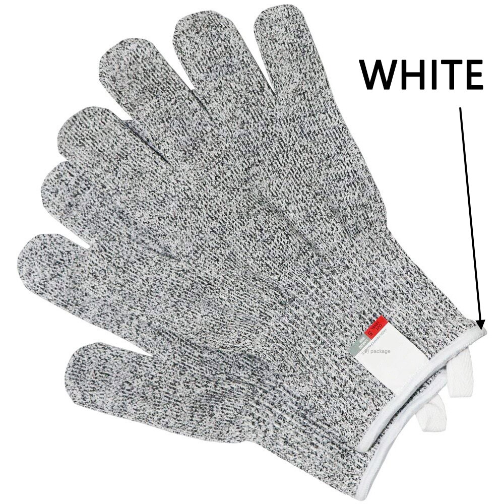 Tempdown grad 5 hppe anti-scratch anti cut proof handskar slakt träbearbetning kök trädgård fiske skär resistenta handskar  fg01: Vit / S