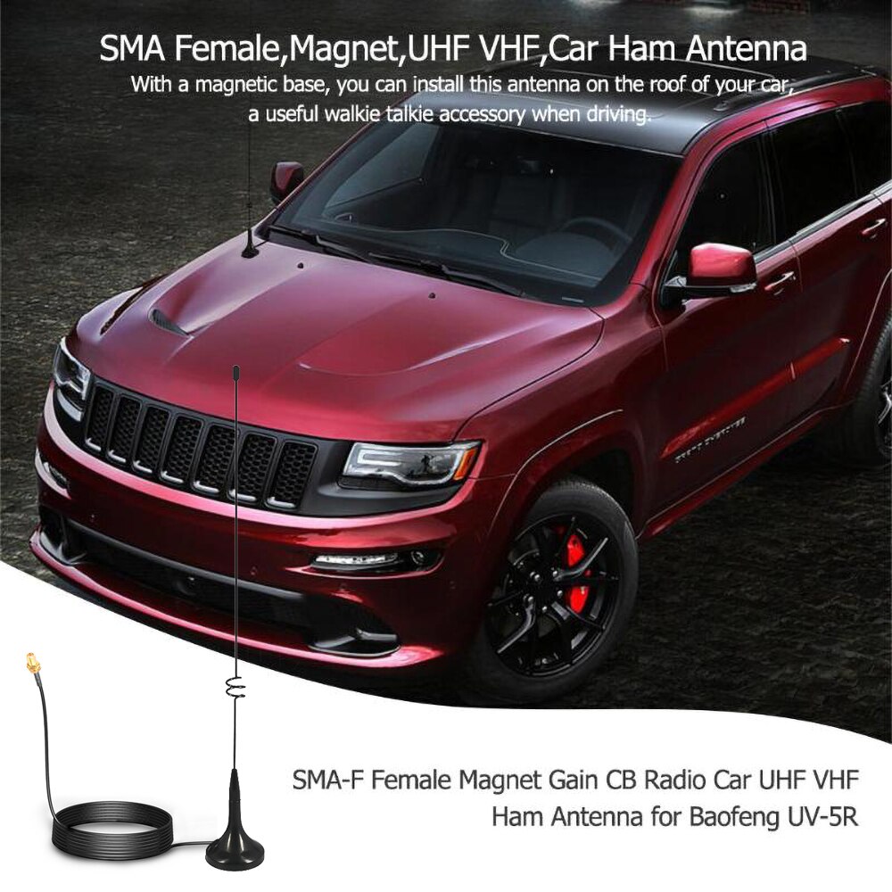Radio Car Antenna UT-108UV Gain Antenna SMA-F UHF VHF Magnetic Stand for Walkie Talkie UV-5R UV-B5 UV-B6