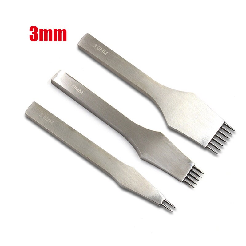 Herramienta de punzonado para manualidades de cuero, punzón, herramienta de costura de cuero, cincel de agujero circular de 3mm / 4mm / 5mm