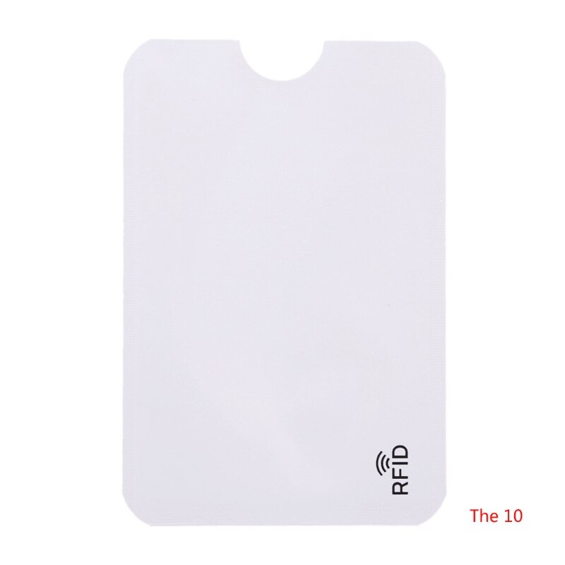 Protection des cartes de crédit Rfid, protection des cartes de crédit RFID à douille sécurisée à blocage Rfid, support d'identification, écran en aluminium 10 pièces: white