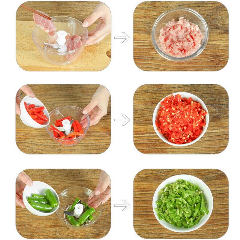 Huishoudelijke Salade Shredder Processor Hand Maker Trekken Touw Voedsel Groente Handleiding Chopper Keuken Gereedschap Slicer