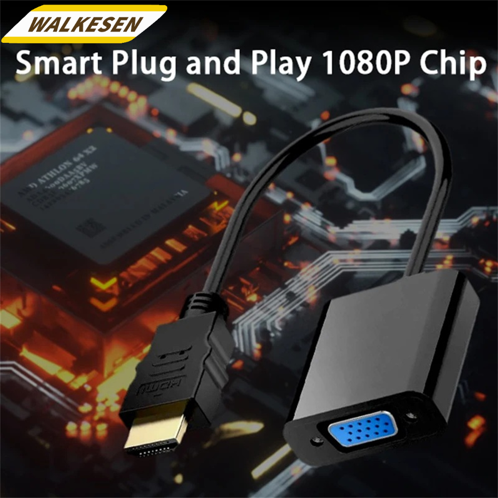 Adaptador convertidor HDMI a VGA de 1080P, Cable HDMI macho a hembra, convertidor de Cable de vídeo analógico Digital para tableta y portátil