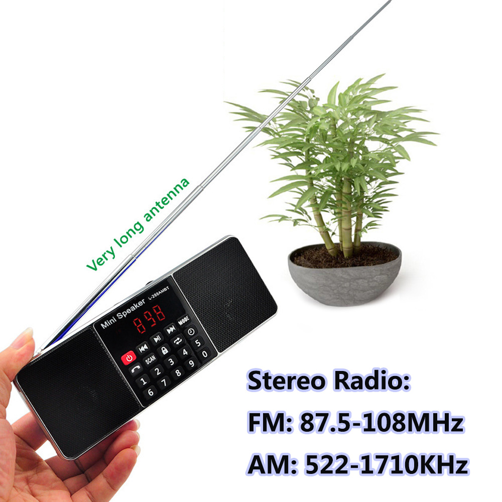 Portable Stereo Radio FM AM Receiver Bluetooth-compatible Wireless Speaker Support TF Card MP3 Play Handsfree Call Sleep Timed