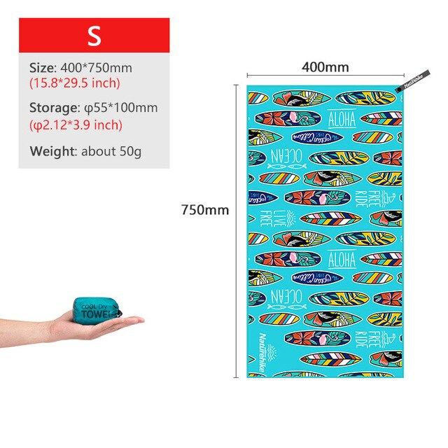 Naturehike Quick Dry Compact Towels Swimming Towel Portable Travel Bath Towel Camping Face Towel Gym Fitness Towel: Blue S