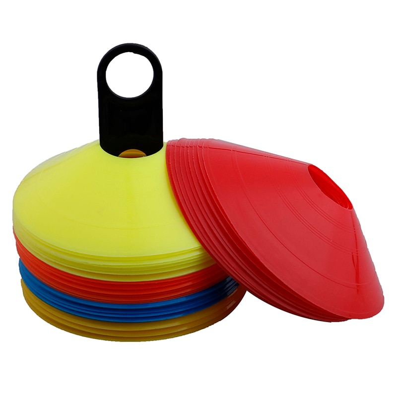 Juego de rotuladores de conos resistentes para fútbol, accesorios deportivos de PVC, discos de plato de entrenamiento, marcador de presión, , 10 unids/set