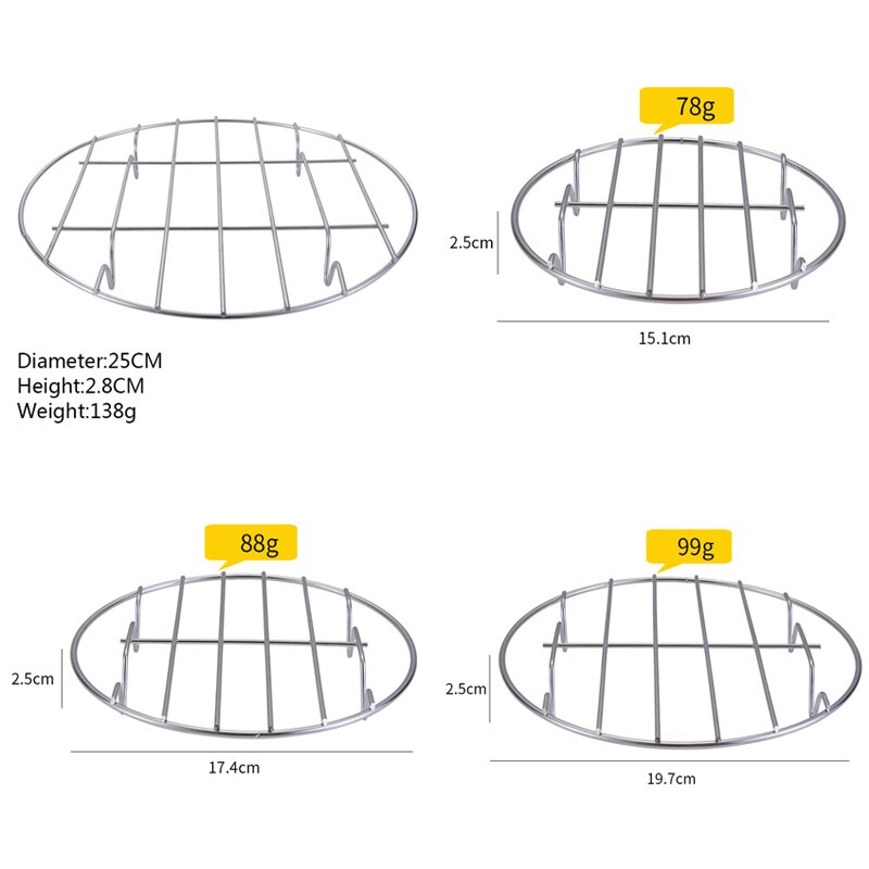 Stainless steel four-leg Pressure Cooker Pot Pan Cooking Rack Food Vegetable Crab Tall Wire Heavy Duty Steaming Rack Cookware