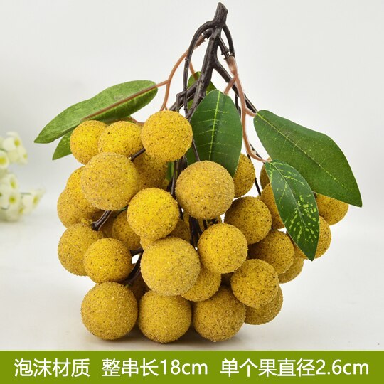 Artificial Decorations Fruits Simulation Litchi Longan Bayberry Orange String Tomatoes Model Party Decoration Miniatures Props: Army Green