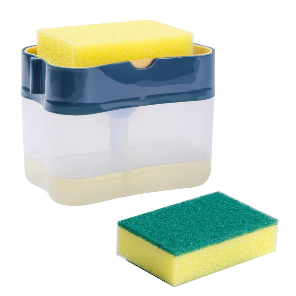 Küche Seife Spülmittel Presse Spender Container mit Reinigung Pads: Pflaume