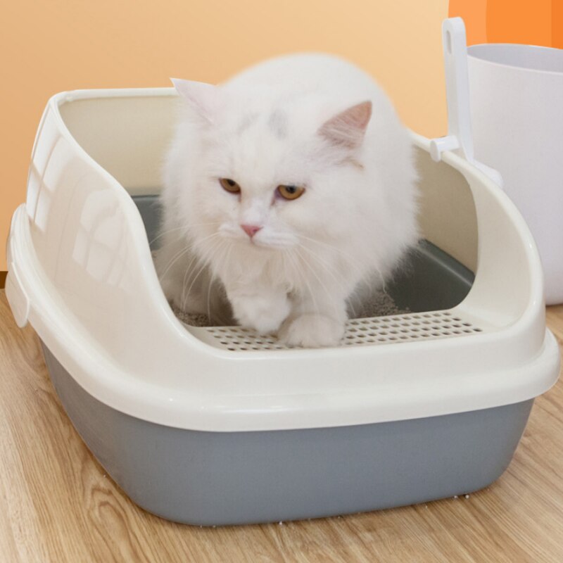 Automatisk, selvrensende, hette, katt, søppelboks, kjæledyr, toalett, sengetøy, anti, sprut, katt, skuff, med, kattunge, katt, cat, forsyninger