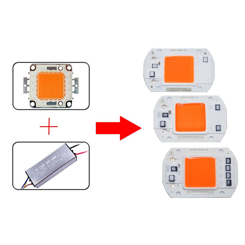 AC110V 220V Cob Led Chip Phyto Lamp Volledige Spectrum 20W 30W 50W Led Diode Kweeklampen fitolampy Voor Zaailingen Indoor